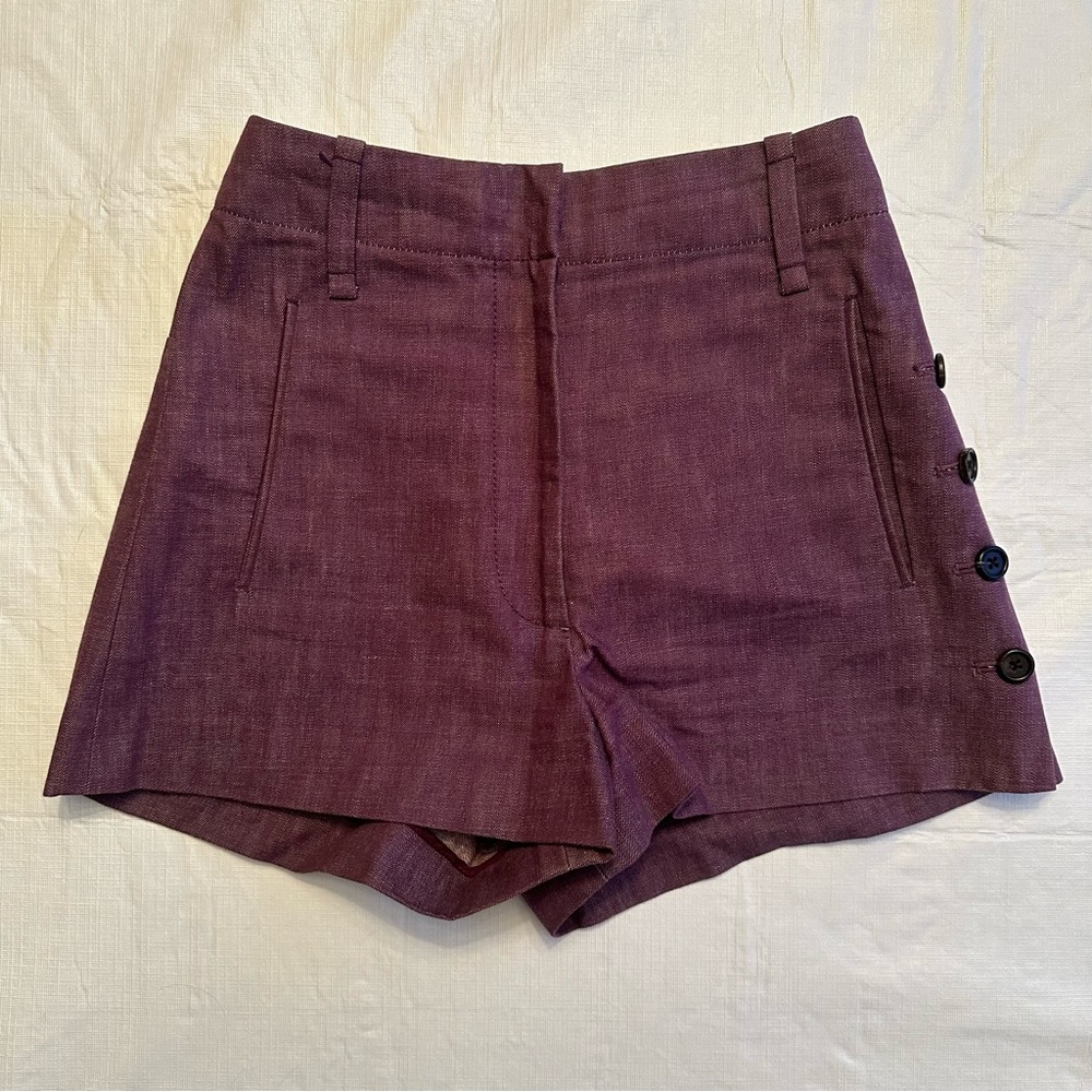 Marc Jacobs Resort 2010 Purple Denim High Waisted Mini Shorts